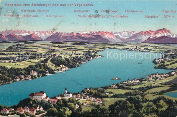 Starnbergersee und Umgebung aus der Vogelschau Alpenpa