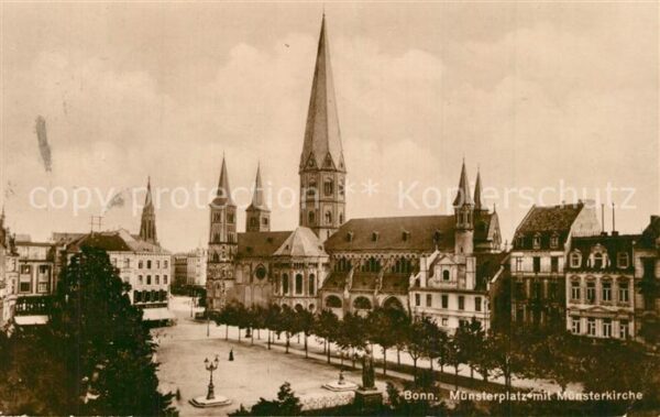 Bonn Rhein Münsterplatz mit Münsterkirche