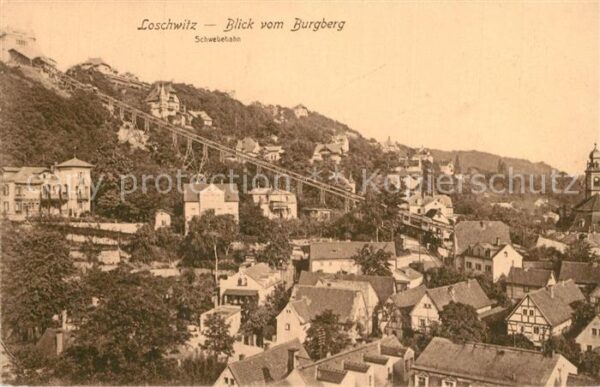 Loschwitz Panorama Blick vom Burgberg Schwebebahn