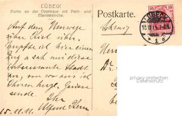 Luebeck Partie an der Obertrave mit Petrikirche – Bild 2