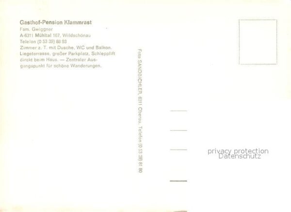 Muehltal Wildschoenau Gasthof Pension Klammrast – Bild 2