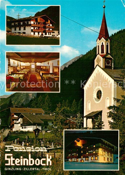 Ginzling Pension Steinbock Kirche Panorama