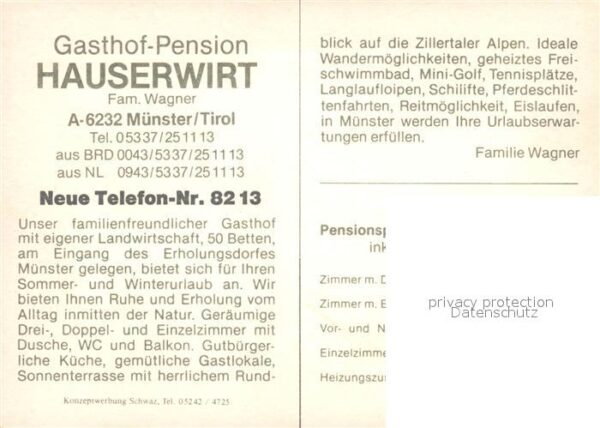 M?nster Tirol Gasthof-Pension Hauserwirt – Bild 2