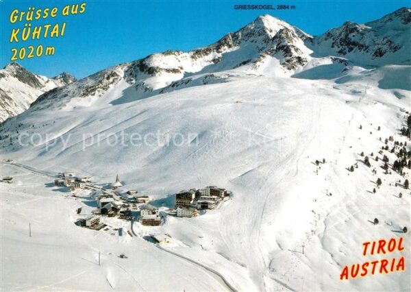 Kuehtai Wintersportplatz Alpen Fliegeraufnahme
