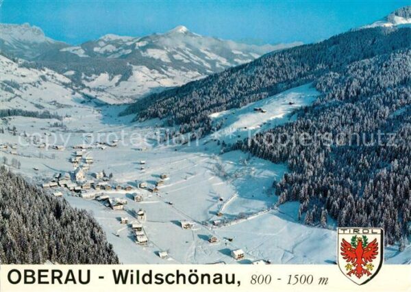 Oberau Wildschoenau Tirol Erholungsort Winterpanorama Fliegeraufn