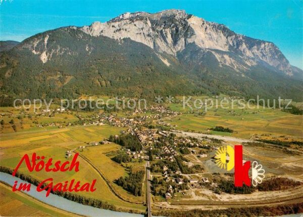Noetsch Gailtal Erholungsort mit Dobratsch Fliegeraufna