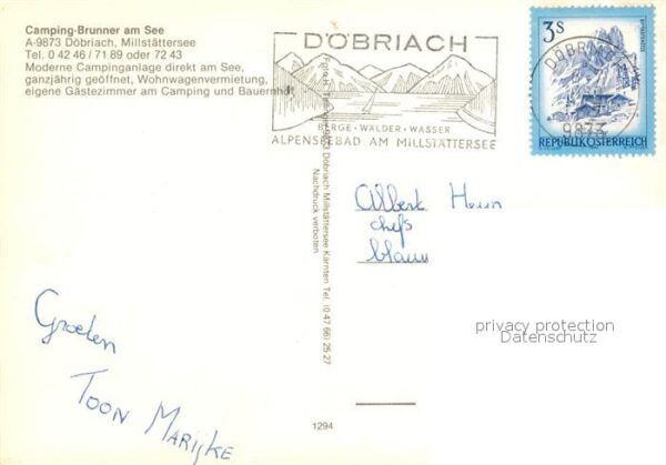 Doebriach Millstaettersee Camping Brunner am See Gaststätte Alpen – Bild 2