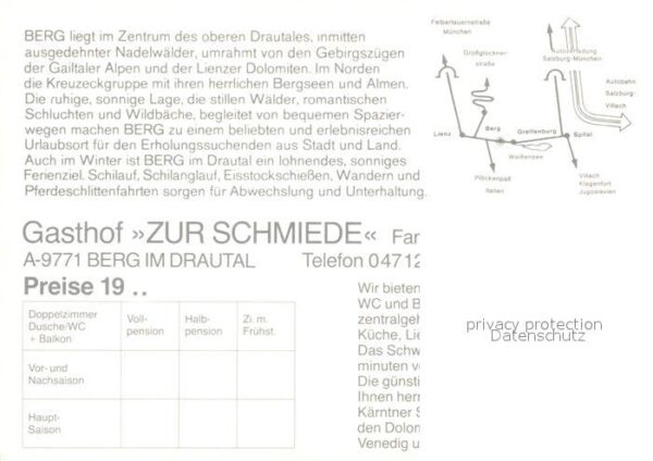 Berg Drautal Gasthof Zur Schmiede Fremdenzimmer Gast – Bild 2