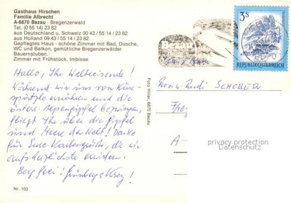 Bezau Vorarlberg Gasthaus Hirschen Fremdenzimmer Gastrau – Bild 2