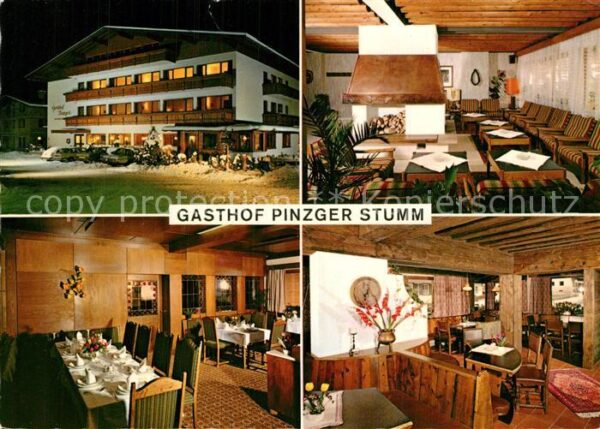 Stumm Zillertal Gasthof Pinzger Gastraum Nachtaufnahme