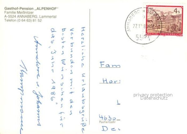 Annaberg-Lungoetz Gasthof Pension Alpenhof Gastraum Fremd – Bild 2
