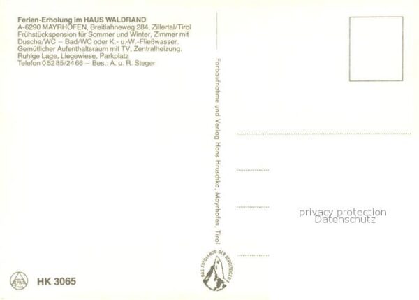 Mayrhofen Zillertal Haus Waldrand Gästehaus Pension Sonnent – Bild 2