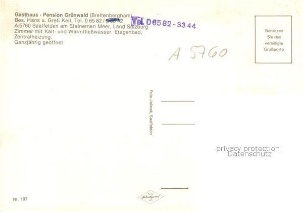Saalfelden Steinernes Meer Gasthaus Pension Grünwald – Bild 2