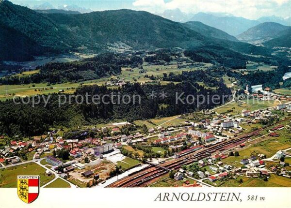 Arnoldstein Fliegeraufnahme mit Schrotturm der Blei