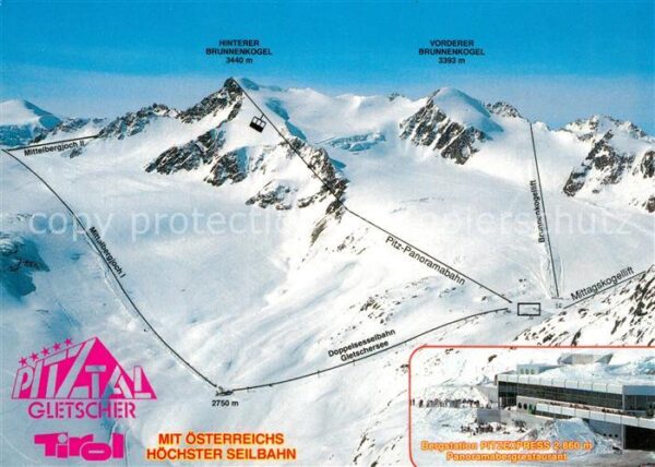St Leonhard Pitztal Fliegeraufnahme mit Bergstation Pitzexp