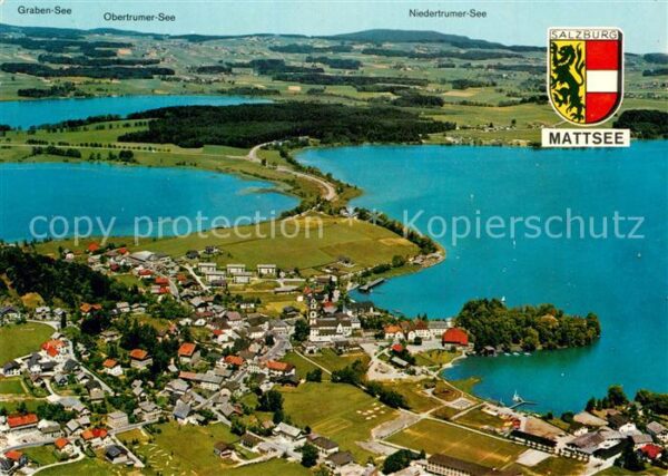 Mattsee Salzburg Fliegeraufnahme mit Seespitz Schlossber
