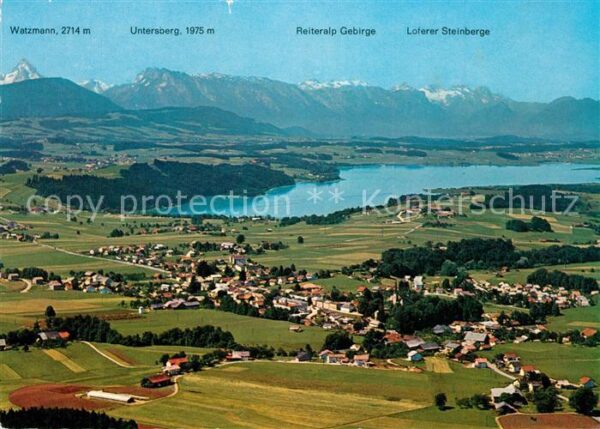 Neumarkt Wallersee Fliegeraufnahme mit Watzmann Untersberg