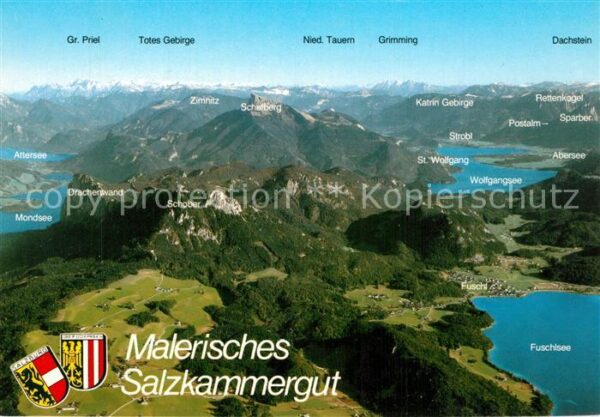 Salzkammergut Region Fliegeraufnahme mit dem Seen und Gebirg