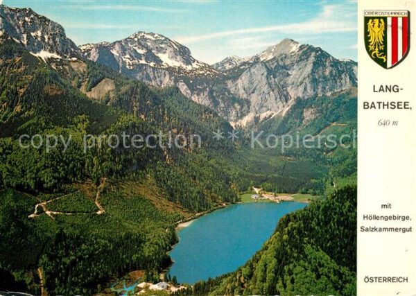 Langbathsee Fliegeraufnahme mit Höllengebirge und B