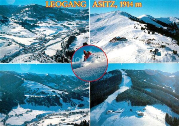 Leogang Fliegeraufnahme mit Asitz Liftanlagen