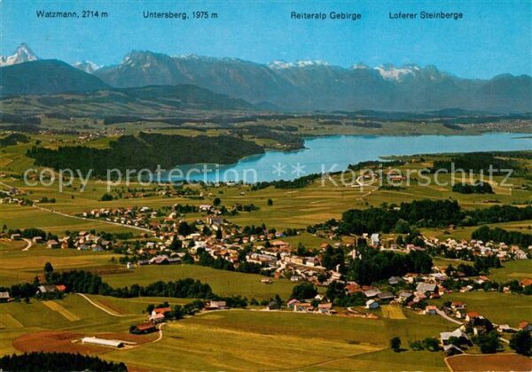 Neumarkt Wallersee Fliegeraufnahme mit Watzmann Untersberg