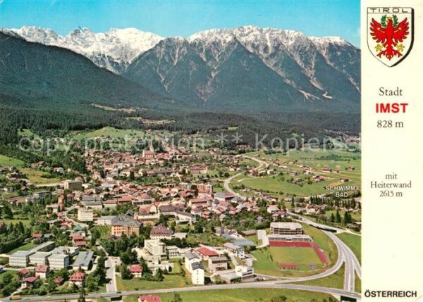 Imst Tirol Fliegeraufnahme mit Heiterwand
