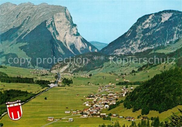 Schoppernau Vorarlberg Fliegeraufnahme mit Au und Kanisfluh