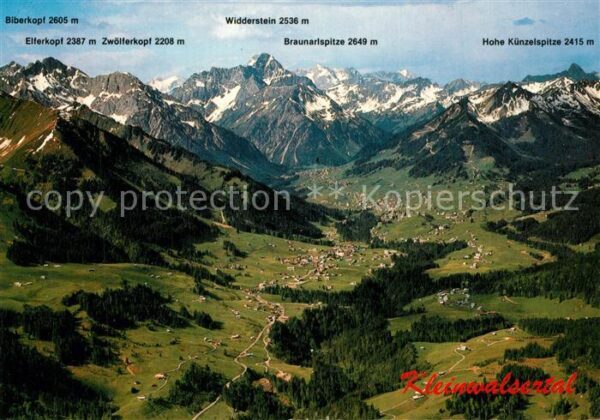 Kleinwalsertal Vorarlberg Fliegeraufnahme mit Elferkopf Widderste
