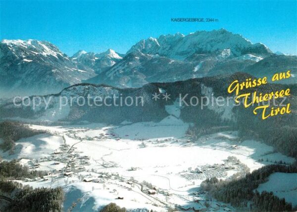 Thiersee Fliegeraufnahme mit Kaisergebirge