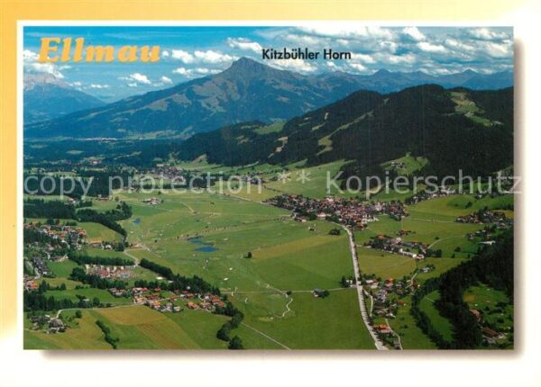 Ellmau Tirol Fliegeraufnahme mit Kitzbüheler Horn un