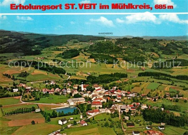St Veit Muehlviertel Fliegeraufnahme mit Hausberg und Ruine