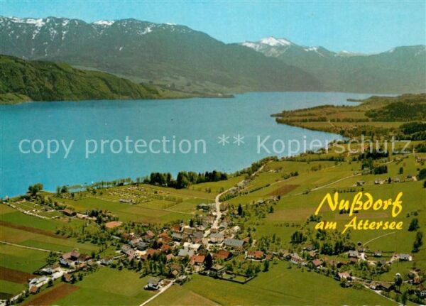 Nussdorf Attersee Fliegeraufnahme mit Höllengebirge Natur
