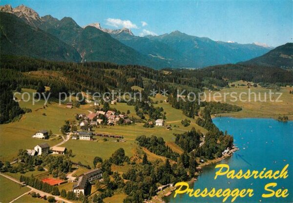Passriach Pressegger See Fliegeraufnahme mit Karnische Alpen