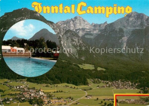 Wiesing Tirol Fliegeraufnahme mit Inntal Camping und