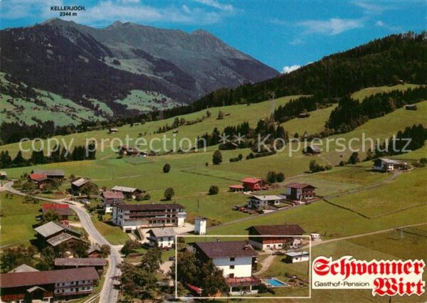 Weerberg Fliegeraufnahme mit Gasthhof Schwanner