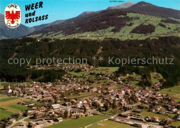 Weer Tirol mit Kolsass Fliegeraufnahme