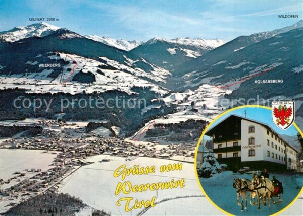 Weer Tirol Fliegeraufnahme mit Hotel Weererwirt Ge