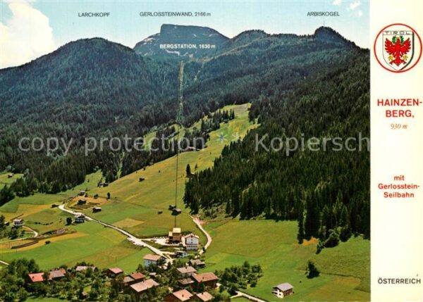 Hainzenberg Fliegeraufnahme mit Gerlosstein Seilbah