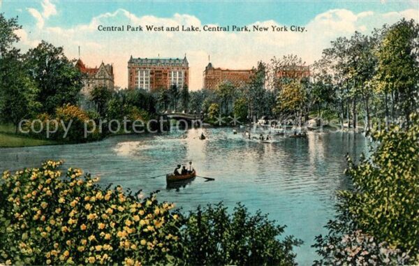 New York City Central Park West and Lake