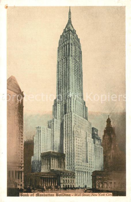 New York City Bank of Manhattan Building Wall Street