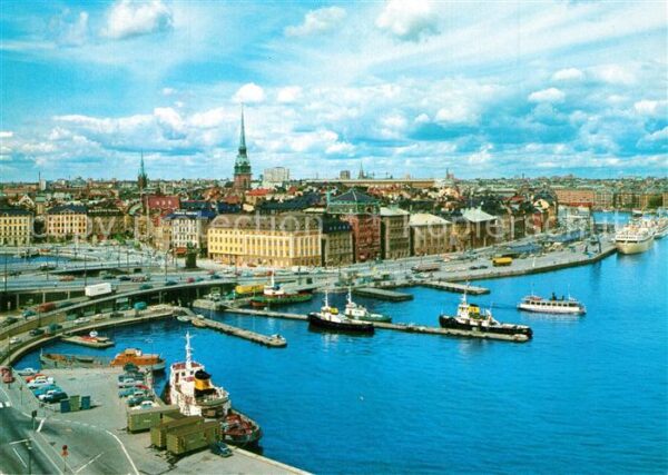 Stockholm Utsikt över Skeppsbron Fliegeraufnahme