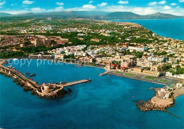 Rhodos Rhodes Aegaeis Hafen Fliegeraufnahme