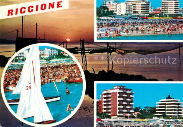 Riccione Strand Hotels Segelboot Sonnenuntergang