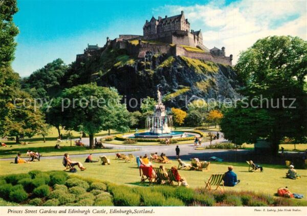 Edinburgh Scotland Princes Street Gardens and Edinburgh Ca