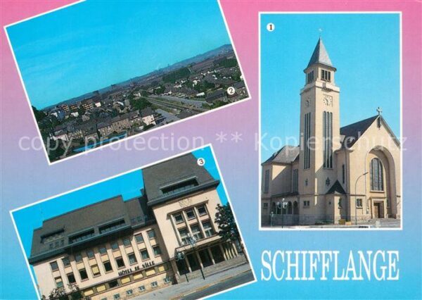 Schifflange Schifflingen Eglise Paroissiale Hôtel de Ville vue G
