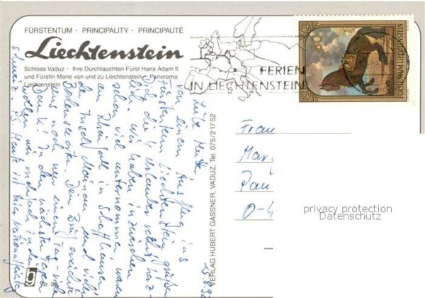 Liechtenstein  Schloss Vaduz Fürstenpaar Wappen Krone – Bild 2
