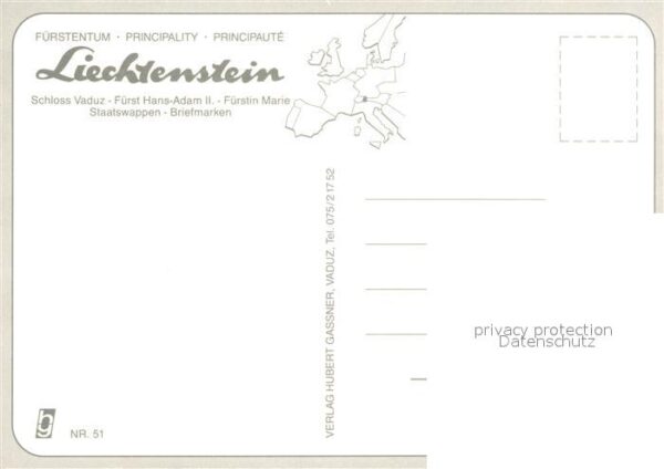 Liechtenstein  Schloss Vaduz Fürstenpaar Staatswappen – Bild 2