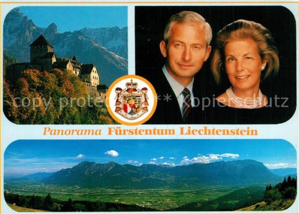 Liechtenstein  Schloss Vaduz Fürstenpaar Landschaftspa