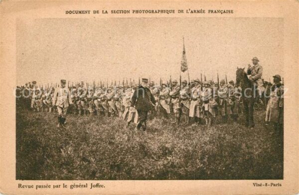 Militaria Frankreich WK1 Revue passee par la General Joffre