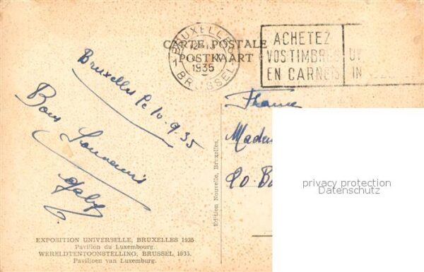 Exposition Bruxelles 1935 Pavillon du Luxembourg – Bild 2